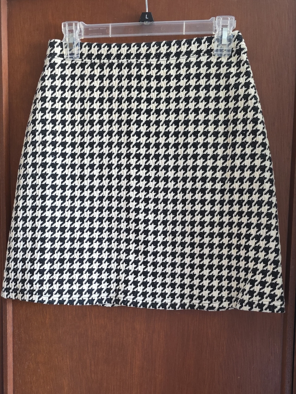 Express Tricot Houndstooth Mini Skirt - Black & White Sz 9/10 Vintage